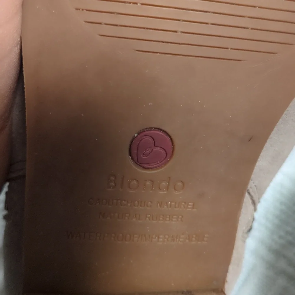 Blondo Tan/Camel Suede Waterproof Booties — Dual Functional Zippers, Cushioned